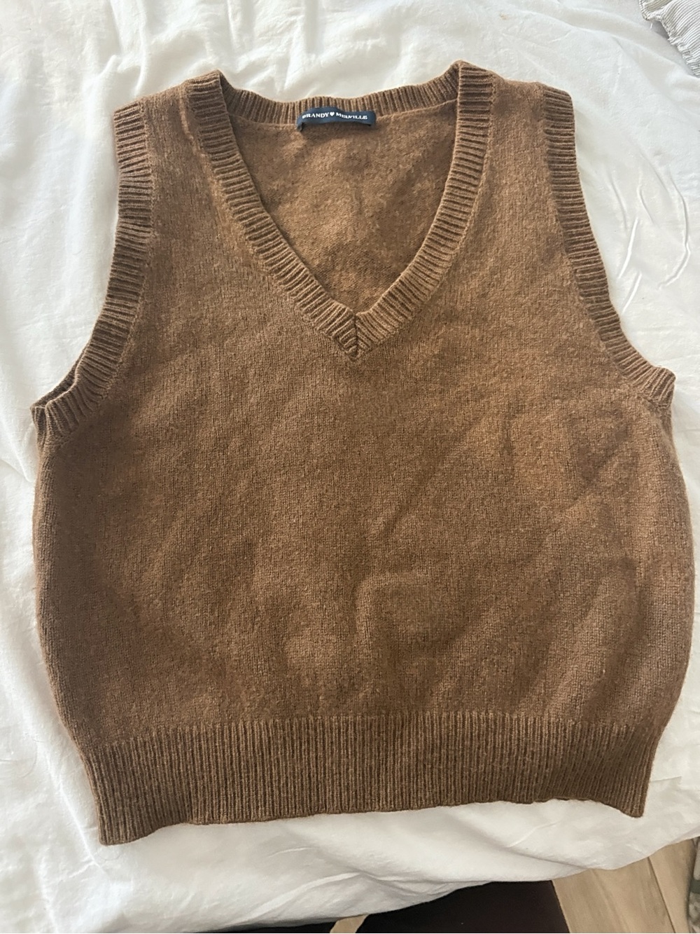 Brandy Melville Chestnut Brown V-Neck Sweater Vest